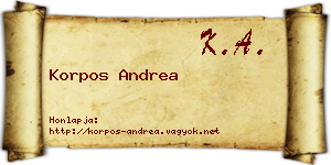 Korpos Andrea névjegykártya