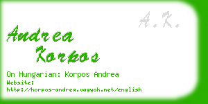 andrea korpos business card